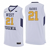 West Virginia Mountaineers 21 Wesley Harris White College Basketball Jersey Dzhi,baseball caps,new era cap wholesale,wholesale hats